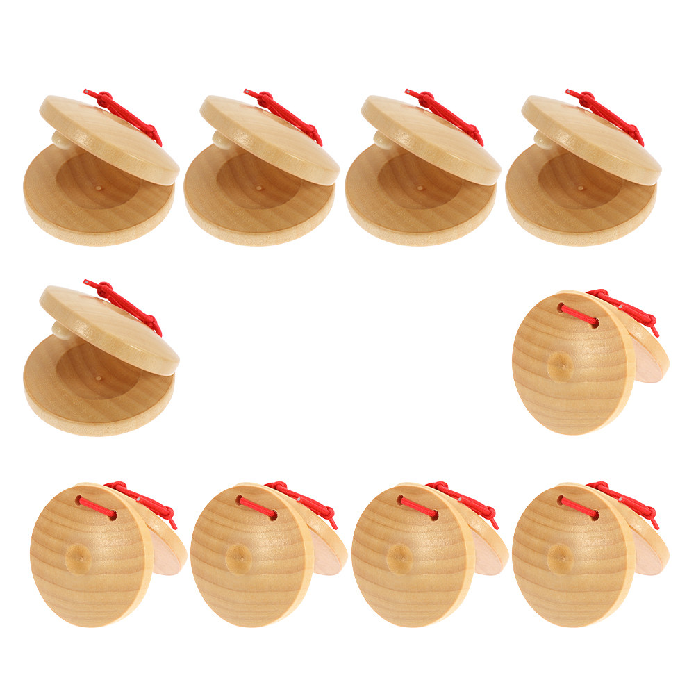 Musical Instrument Clapper - 10 unidades de castanholas de madeira