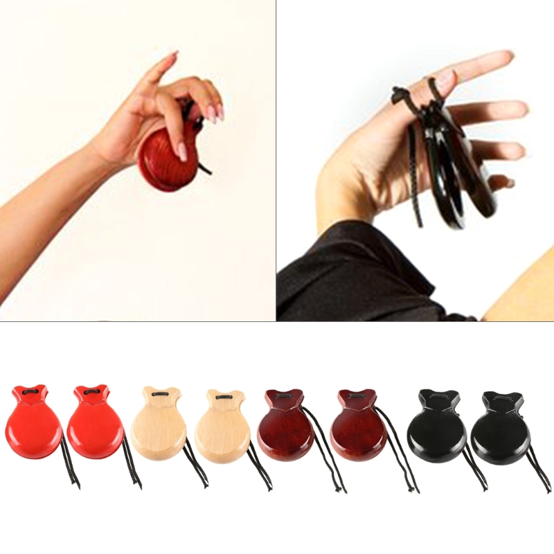 Musical Instrument Clapper - Castanetas tradicionais espanhola, 2 peças, castanheiros