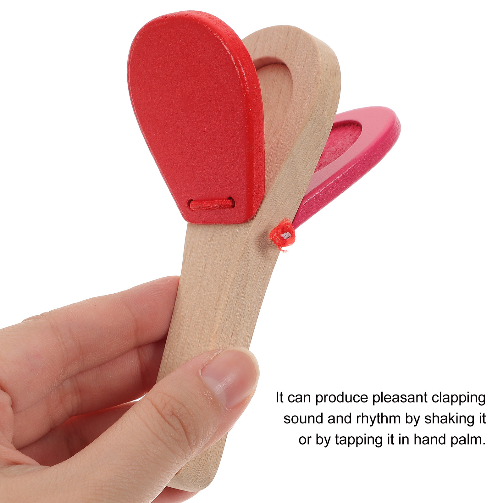 Musical Instrument Clapper - Castanholas de madeira vermelha para bebês