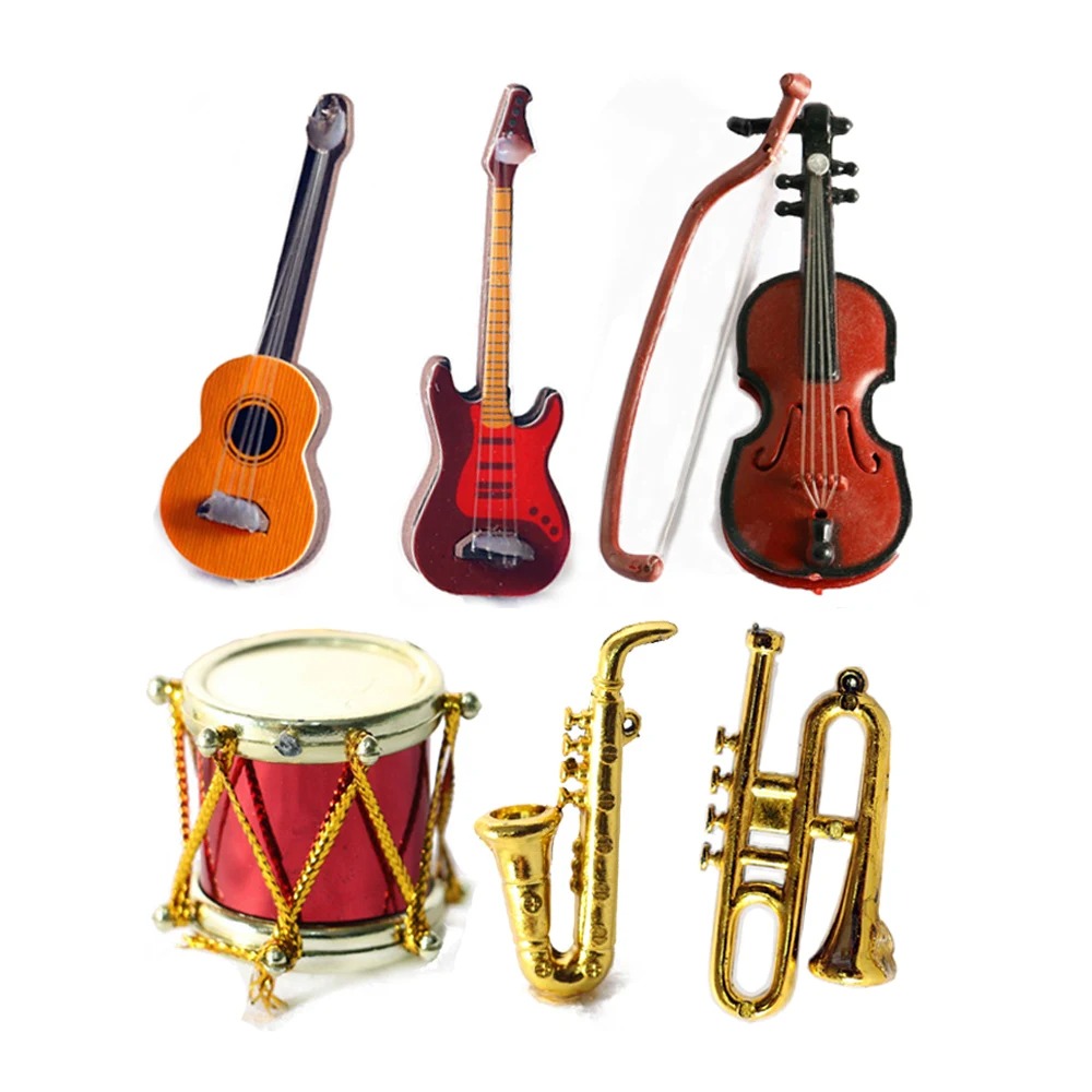 Musical Instrument Craft - Instrumentos musicais de boneca escala 1/12,