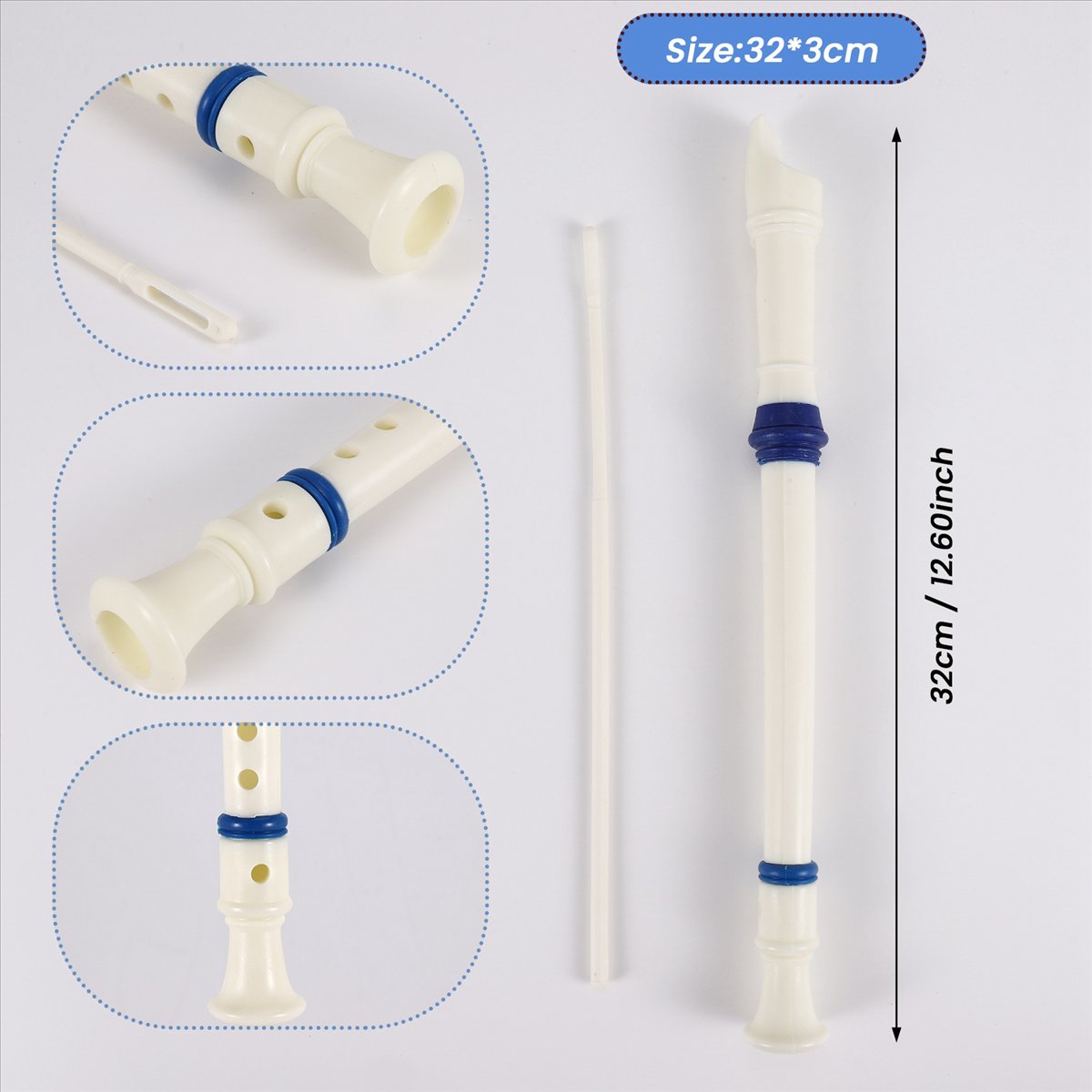 Flauta Doce Soprano ABST de 6  - Musical Instrument A Recorder avaliação e preço