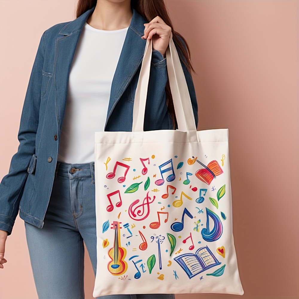 Bolsa tote de lona com estampa - Musical Instrument Shop avaliação e preço